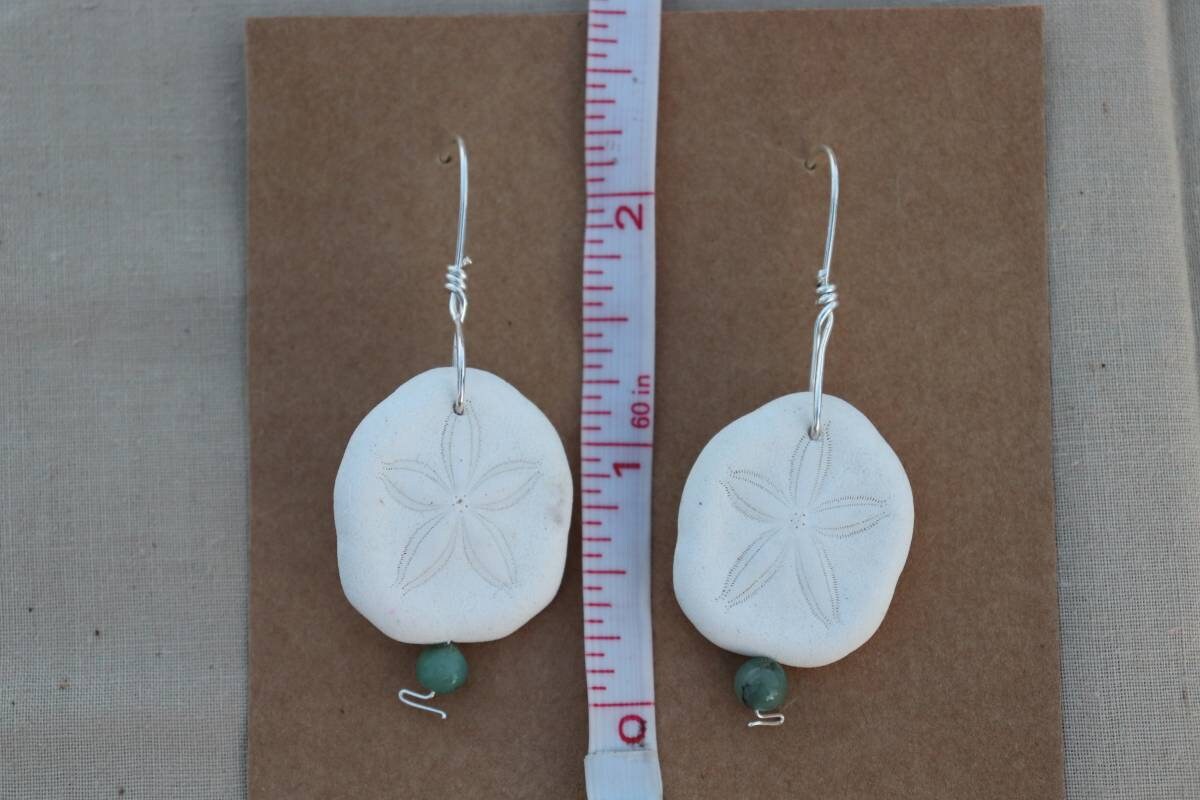 Grandidierite | Sterling Silver | Sand Dollar Earrings