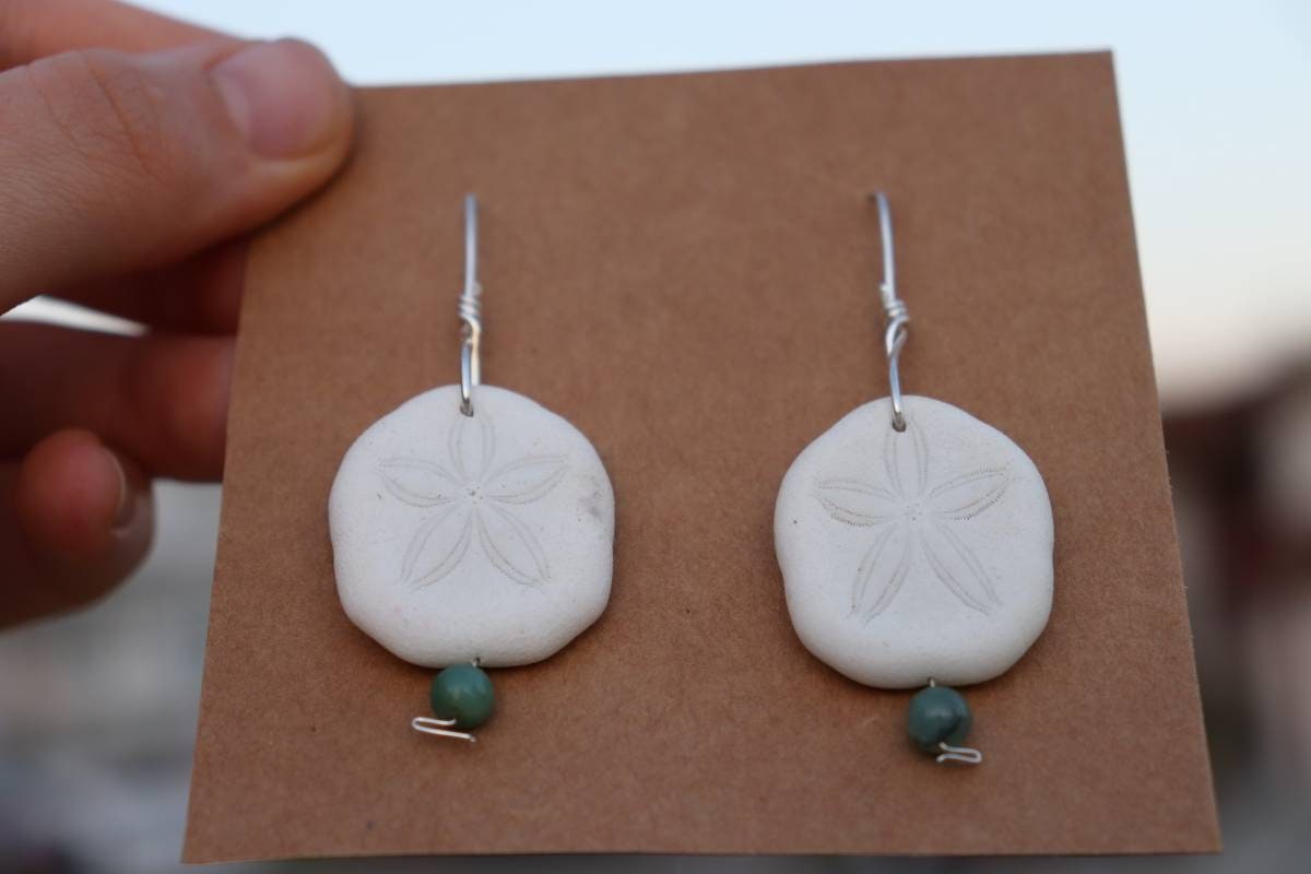 Grandidierite | Sterling Silver | Sand Dollar Earrings