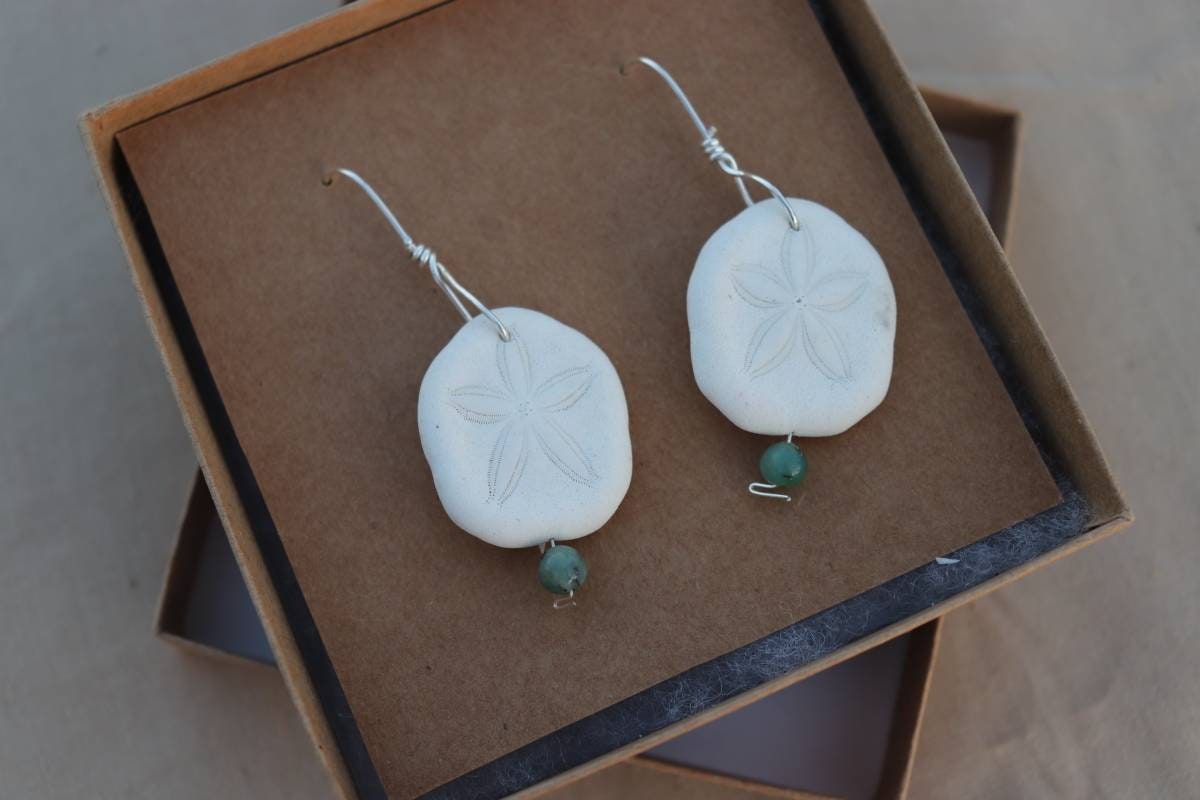 Grandidierite | Sterling Silver | Sand Dollar Earrings