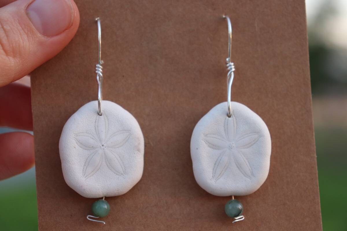 Grandidierite | Sterling Silver | Sand Dollar Earrings