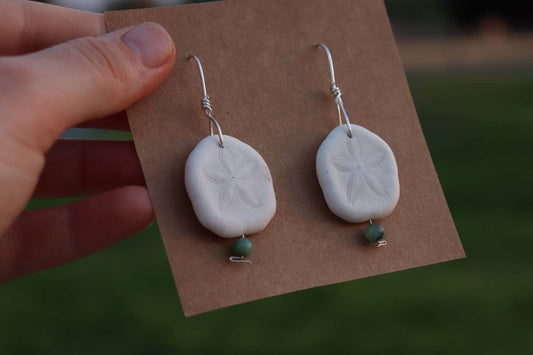 Grandidierite | Sterling Silver | Sand Dollar Earrings