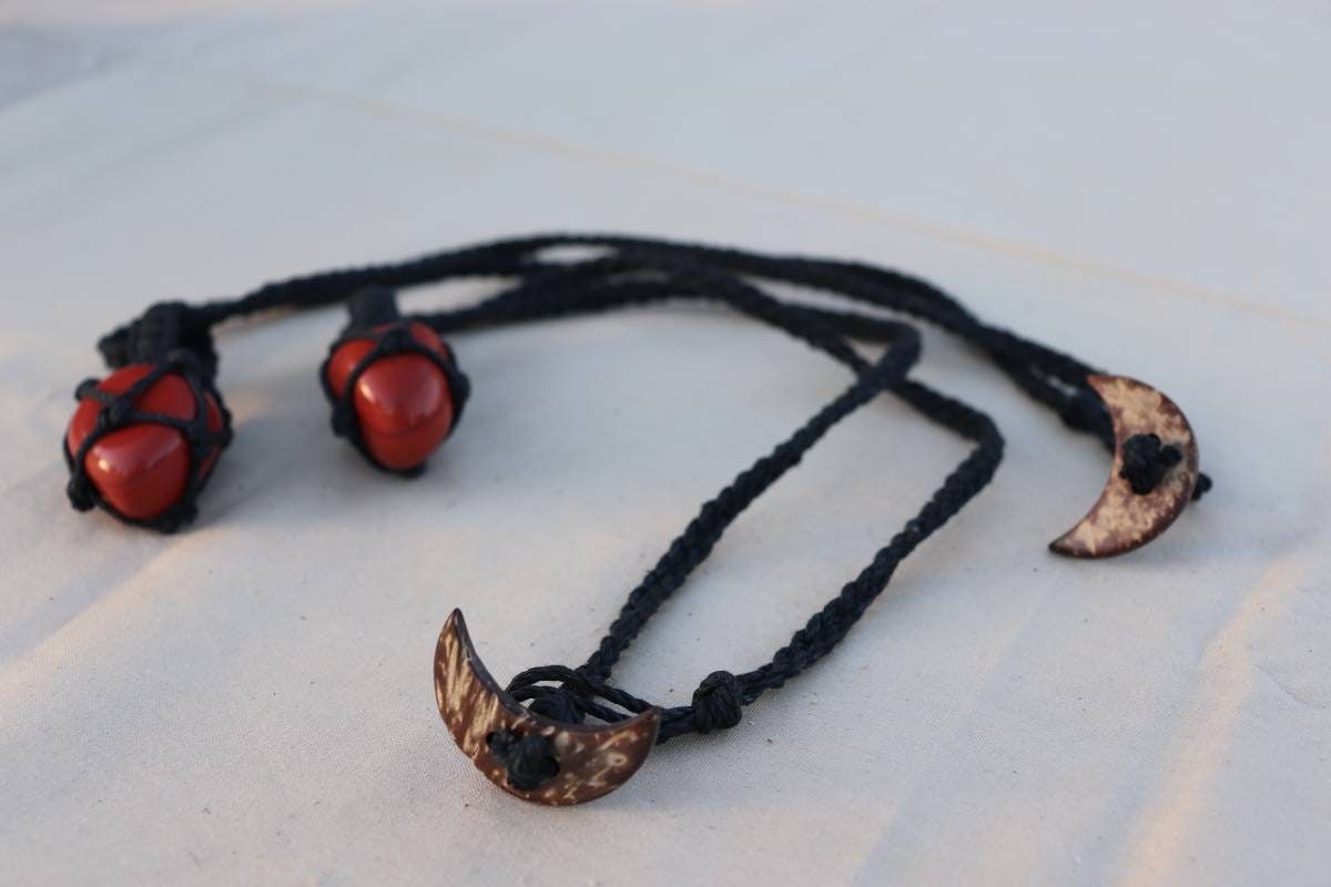 Red Jasper | Black Hemp Wrapped Necklaces